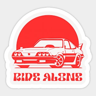 Ride Alone Retro Car Design Sticker